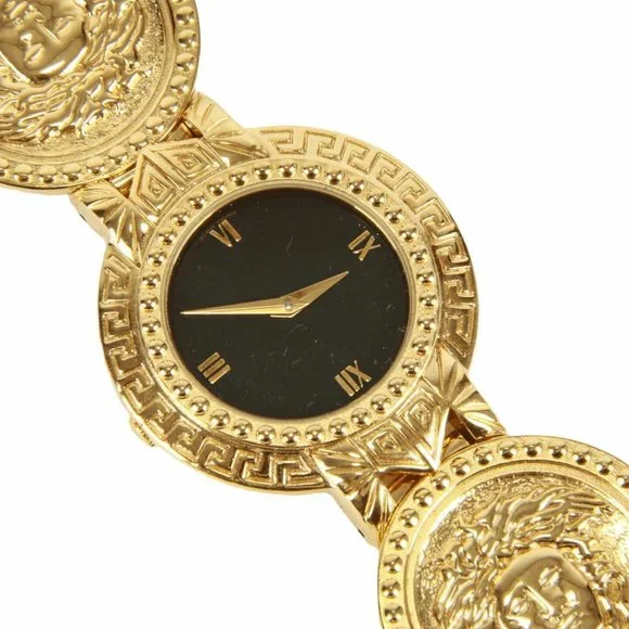 Authentic Gianni Versace Signature Medusa Head Gold Plated Vintage Coin Watch - Picture 10 of 12
